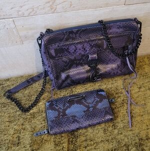 Rebecca Minkoff Purple Snakeskin Set